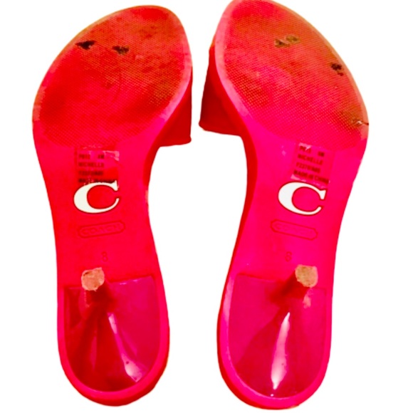 💯% Authentic Coach Jelly Logo Kitten Heel Sandals - Picture 6 of 6